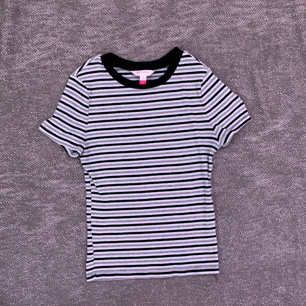 No Boundaries Ribbed Stripped Top